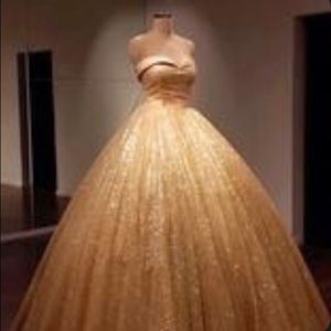 Sweetheart gold glitter tulle dress